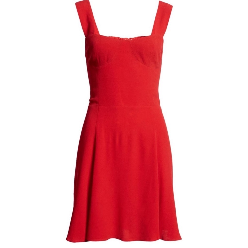 Reformation Holden Mini Dress Cherry Red NWT Size 12 - Picture 7 of 10